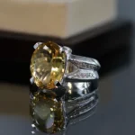Citrine Stone - Natural Quartz - 925 Silver Ring