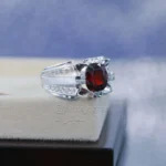 Rhodolite Garnet Natural Gemstone Ring Pure Silver