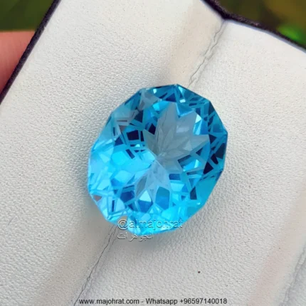 Precision Cut / Flower Cut - Swiss Blue Topaz Gemstone Buy Online