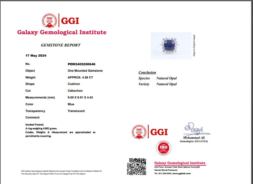 Blue Opal Ethiopian Natural Gemstone Silver Ring Women - Image 3