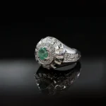 ⁦Emerald Zambian Natural Gemstone - Pure Silver Ring⁩ - الصورة ⁦4⁩