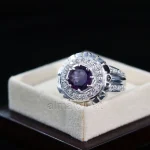 ⁦Amethyst Natural Gemstone Pure Silver Ring⁩ - الصورة ⁦2⁩