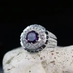 ⁦Amethyst Natural Gemstone Pure Silver Ring⁩ - الصورة ⁦3⁩