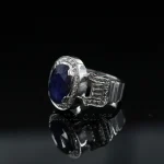 ⁦Natural Blue Sapphire (Certified) Ring - Silver Ring⁩ - الصورة ⁦6⁩