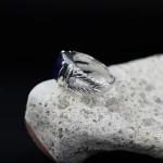 ⁦Natural Blue Sapphire (Certified) Ring - Silver Ring⁩ - الصورة ⁦4⁩