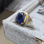 Natural Blue Sapphire Untreated (Certified) Ring - Silver Ring