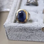 ⁦Natural Blue Sapphire Untreated (Certified) Ring - Silver Ring⁩ - الصورة ⁦2⁩