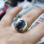 ⁦Natural Blue Sapphire Untreated (Certified) Ring - Silver Ring⁩ - الصورة ⁦3⁩
