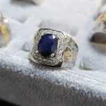 Natural Blue Sapphire Ring - Silver Ring