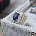 Natural Blue Sapphire (Certified) Ring - Silver Ring
