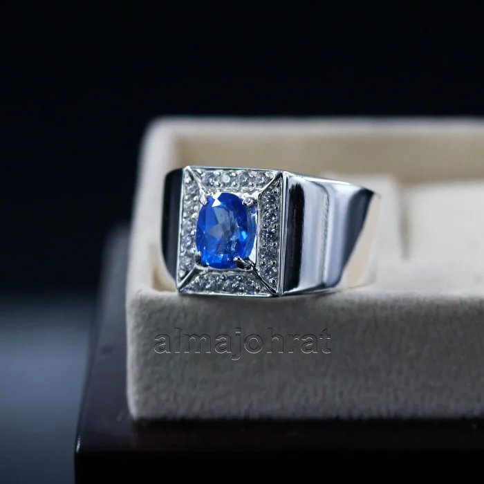 ⁦Blue Topaz Natural Gemstone - 925 Silver Ring⁩ - الصورة ⁦4⁩