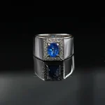 Blue Topaz Natural Gemstone - 925 Silver Ring