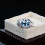Swiss Blue Topaz Natural Gemstone - 925 Silver Ring