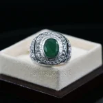 Swat Emerald Natural Lab Certified - Pure Silver Ring - Image 2