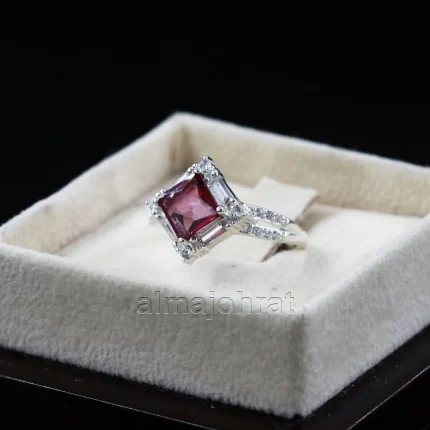 Natural Rhodolite Garnet Gemstone Ring for Women Silver 925