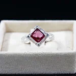 ⁦Natural Rhodolite Garnet Gemstone Ring for Women Silver 925⁩ - الصورة ⁦5⁩