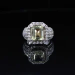 ⁦Natural Citrine Stone -  Lemon Quartz Silver Ring for Women⁩ - الصورة ⁦3⁩