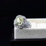 ⁦Natural Citrine Stone -  Lemon Quartz Silver Ring for Women⁩ - الصورة ⁦4⁩