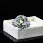 ⁦Natural Citrine Stone -  Lemon Quartz Silver Ring for Women⁩ - الصورة ⁦5⁩