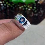 ⁦London Blue Topaz Natural Gemstone - Silver Ring⁩ - الصورة ⁦2⁩