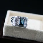 ⁦London Blue Topaz Natural Gemstone - Silver Ring⁩ - الصورة ⁦3⁩