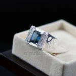 London Blue Topaz Natural Gemstone - Silver Ring