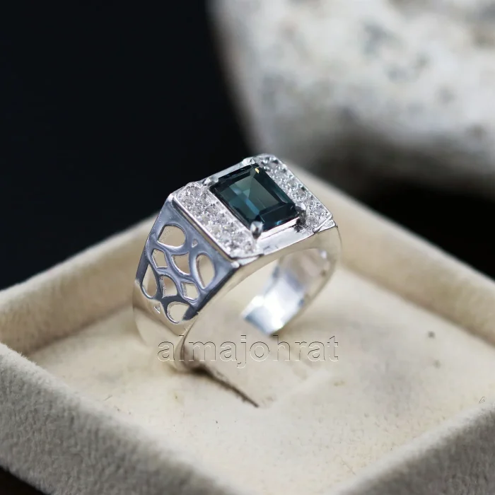 ⁦London Blue Topaz Natural Gemstone - Silver Ring⁩ - الصورة ⁦4⁩