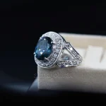 ⁦London Blue Topaz Natural Gemstone - Silver Ring⁩ - الصورة ⁦5⁩