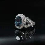 ⁦London Blue Topaz Natural Gemstone - Silver Ring⁩ - الصورة ⁦2⁩