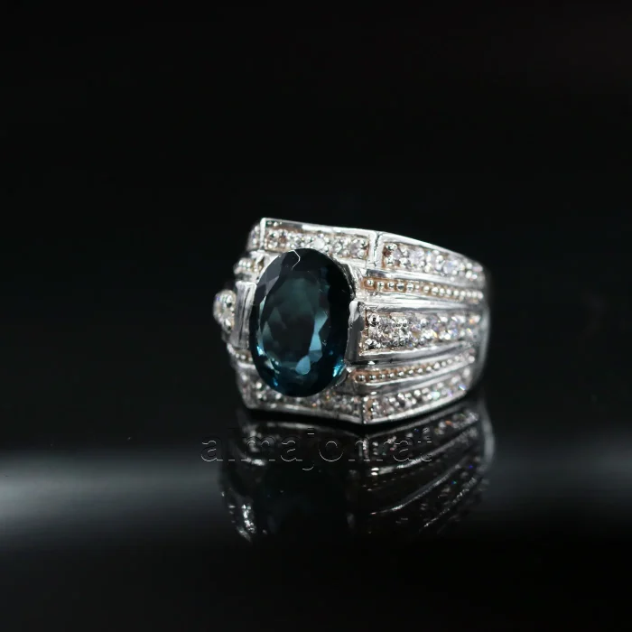 ⁦London Blue Topaz Natural Gemstone - Real Silver Ring⁩ - الصورة ⁦5⁩