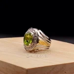 ⁦Natural Peridot Gemstone Ring Silver 925⁩ - الصورة ⁦4⁩