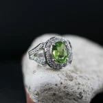 ⁦Natural Peridot Gemstone Ring Pure Silver⁩ - الصورة ⁦5⁩