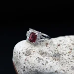Natural Rhodolite Garnet Gemstone Ring for Women Silver 925