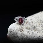 ⁦Natural Rhodolite Garnet Gemstone Ring for Women Silver 925⁩ - الصورة ⁦4⁩
