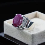 ⁦Natural Ruby (Untreated) Stone Ring - Pure Silver Ring⁩ - الصورة ⁦2⁩
