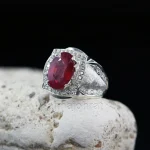 Natural Ruby Stone Ring - Pure Silver Ring - Yaqut Stone