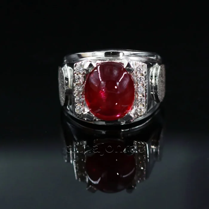 ⁦Natural Ruby Ring - Pure Silver Ring⁩ - الصورة ⁦2⁩