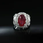 ⁦Natural Ruby Stone Ring - Pure Silver Ring - Yaqut Stone⁩ - الصورة ⁦2⁩