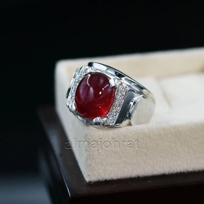 ⁦Natural Ruby Ring - Pure Silver Ring⁩ - الصورة ⁦1⁩