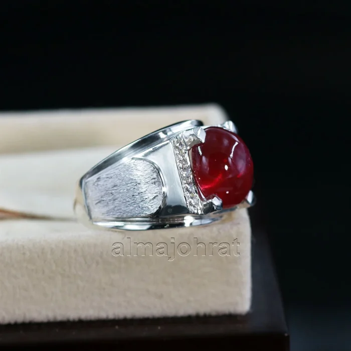⁦Natural Ruby Ring - Pure Silver Ring⁩ - الصورة ⁦4⁩