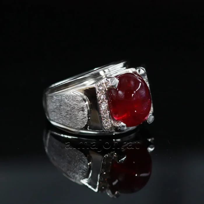 ⁦Natural Ruby Ring - Pure Silver Ring⁩ - الصورة ⁦3⁩