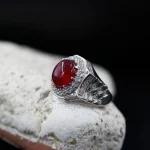 ⁦Natural Ruby Ring - Pure Silver Ring (Yaqoot Stone)⁩ - الصورة ⁦3⁩