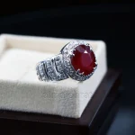 ⁦Natural Ruby Stone Ring - Pure Silver Ring⁩ - الصورة ⁦5⁩