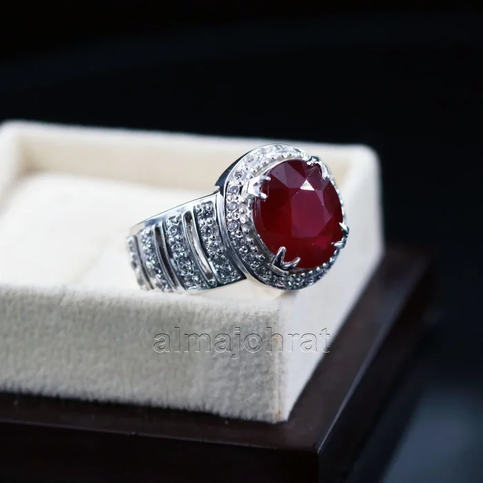 ⁦Natural Ruby Stone Ring - Pure Silver Ring⁩ - الصورة ⁦5⁩