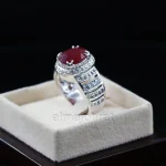 ⁦Natural Ruby Stone Ring - Pure Silver Ring⁩ - الصورة ⁦6⁩