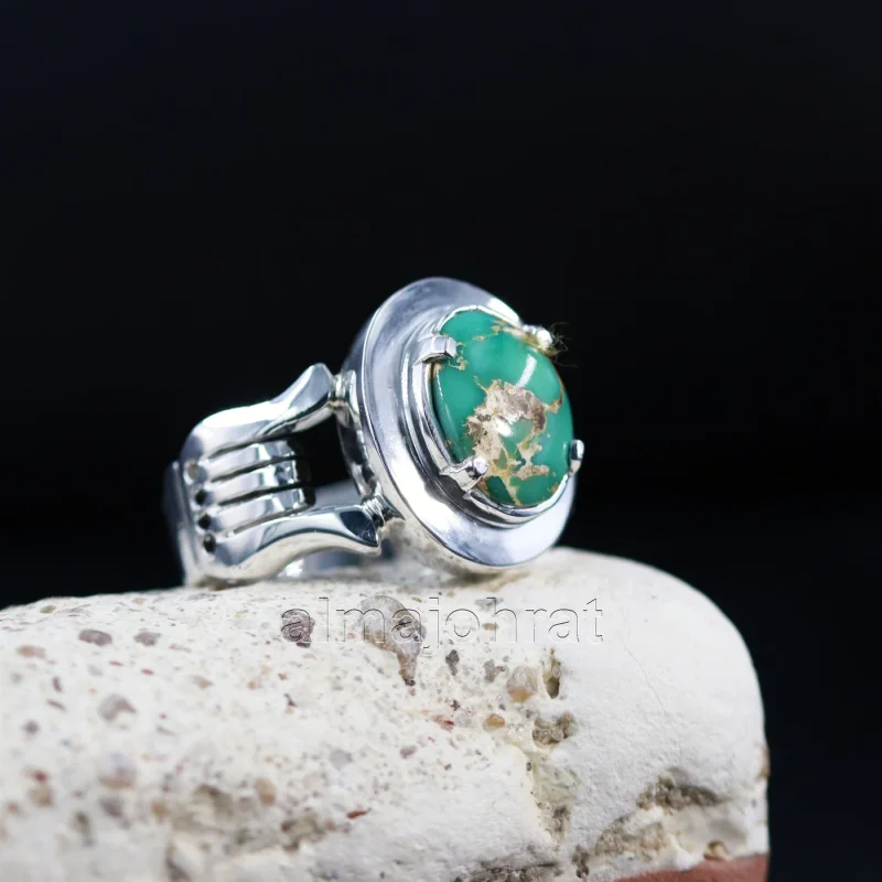 Natural Turquoise Silver 925 Ring Nishaburi feroza 21