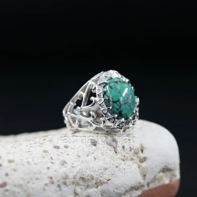 Natural Turquoise Silver 925 Ring Nishaburi feroza 3