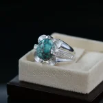 Natural Turquoise Ring - Nishaburi Shajri Feroza Pure Silver Ring