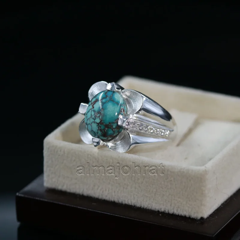 Natural Turquoise Silver 925 Ring Nishaburi feroza 37