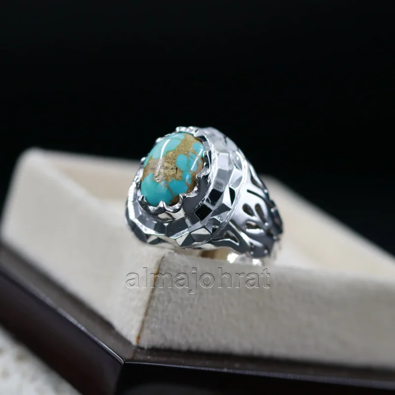 Natural Turquoise Silver 925 Ring Nishaburi feroza 5